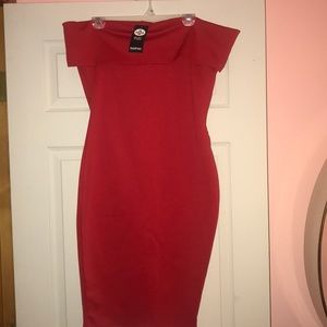 Red Off Shoulder Dress